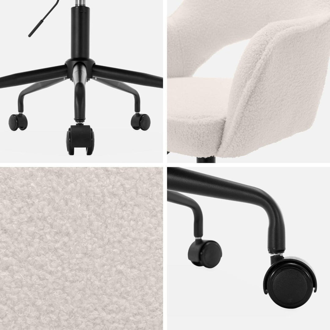 Chaise Bureau Bouclette Blanche | Éclat - Designix Chaise de Bureau