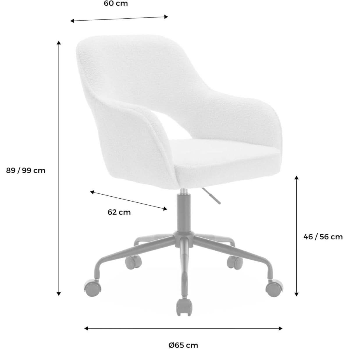Chaise Bureau Bouclettes Taupe | Givre - Designix Chaise de Bureau
