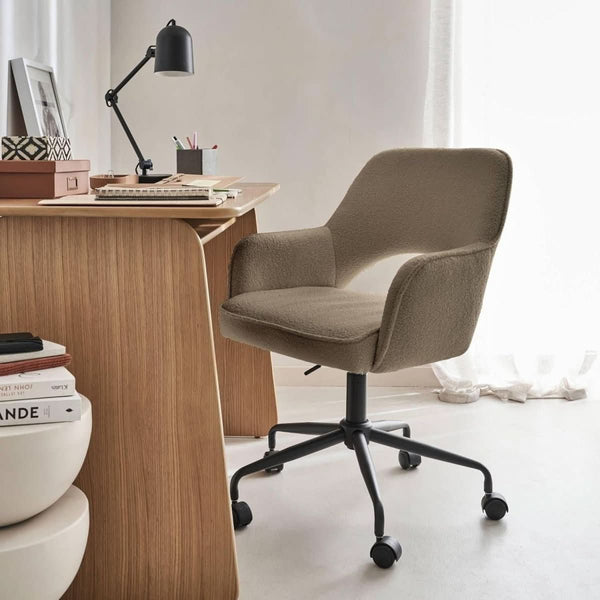 Chaise Bureau Bouclettes Taupe | Givre