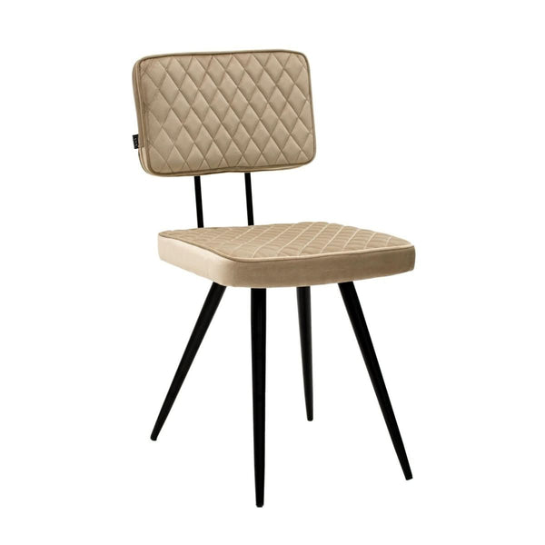 Chaise de Salle À Manger Capitonnée En Velours Avec Piètement Métallique | NOVA