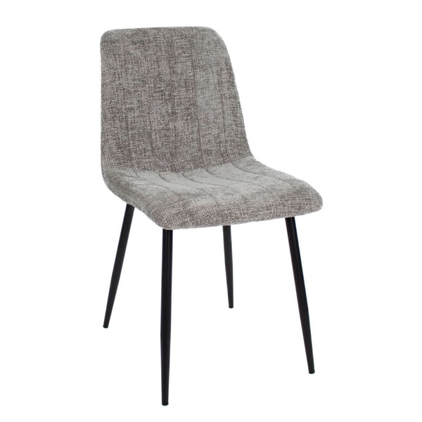 Chaise de salle à manger moderne en chenille gris | NOVA