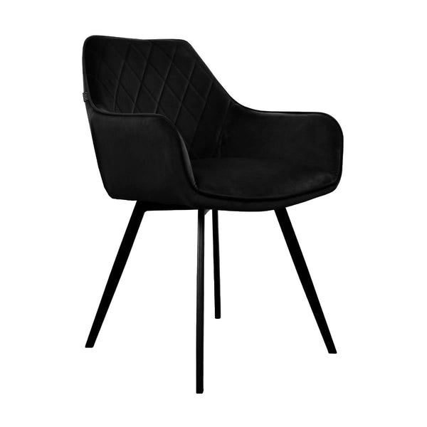 Chaise de Salle à Manger Velvet Noir Moderne | NOVA