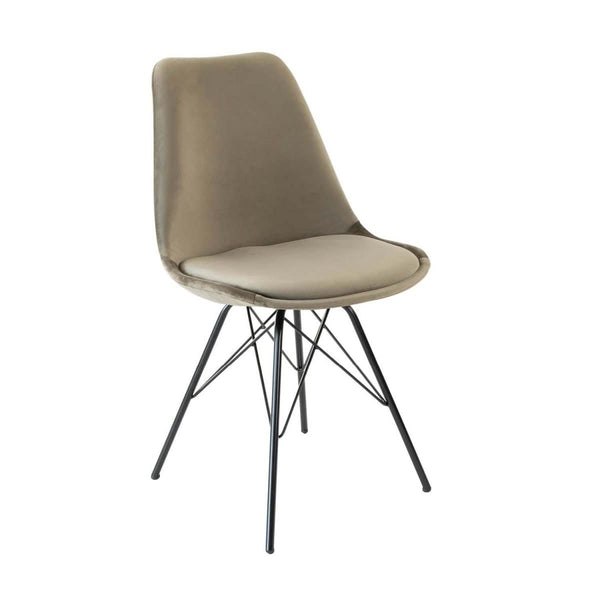 Chaise De Siège En Velours Taupe Moderne Et Confort | LUMA