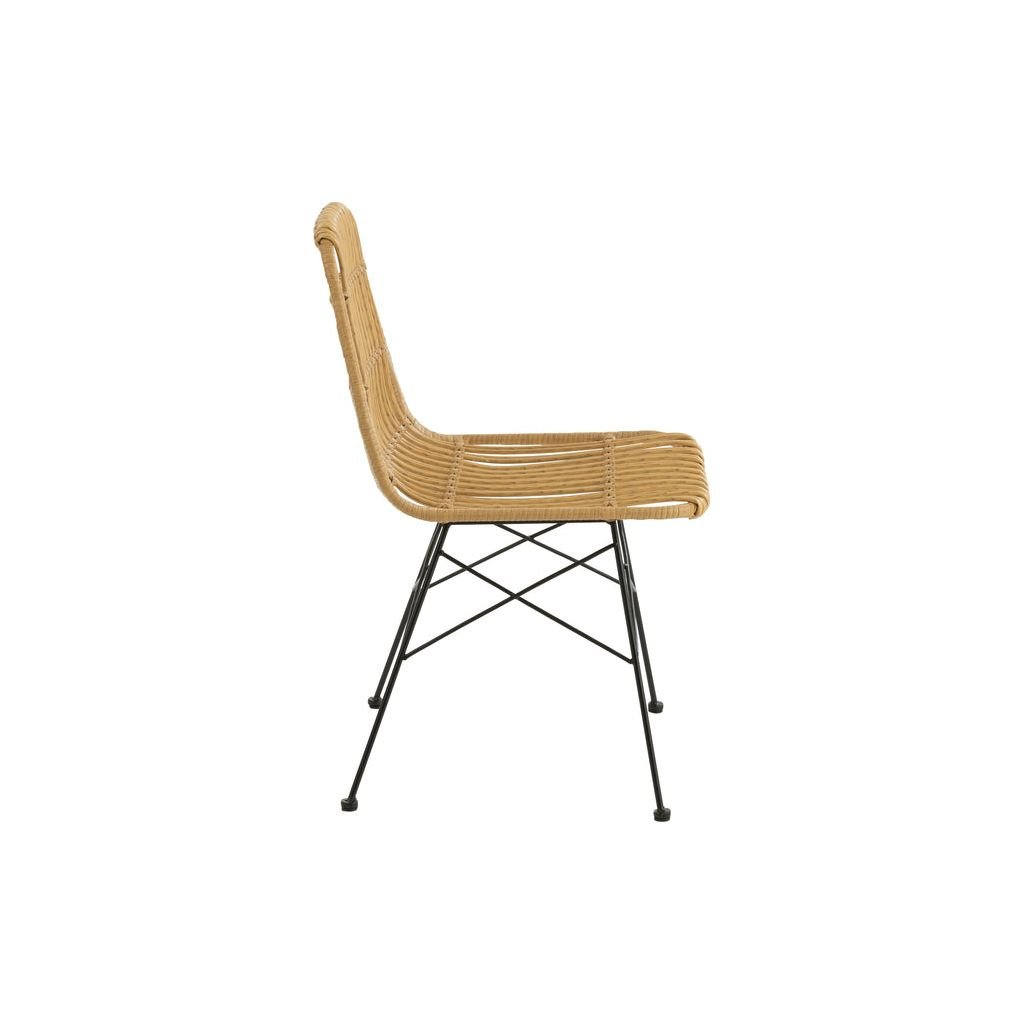 Chaise Extérieure Métal Rotin Noir | Qira - Designix Chaises