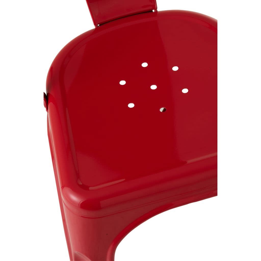 Chaise Métal Rouge Vintage | Wari - Designix Chaises
