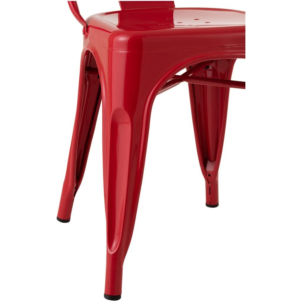 Chaise Métal Rouge Vintage | Wari - Designix Chaises