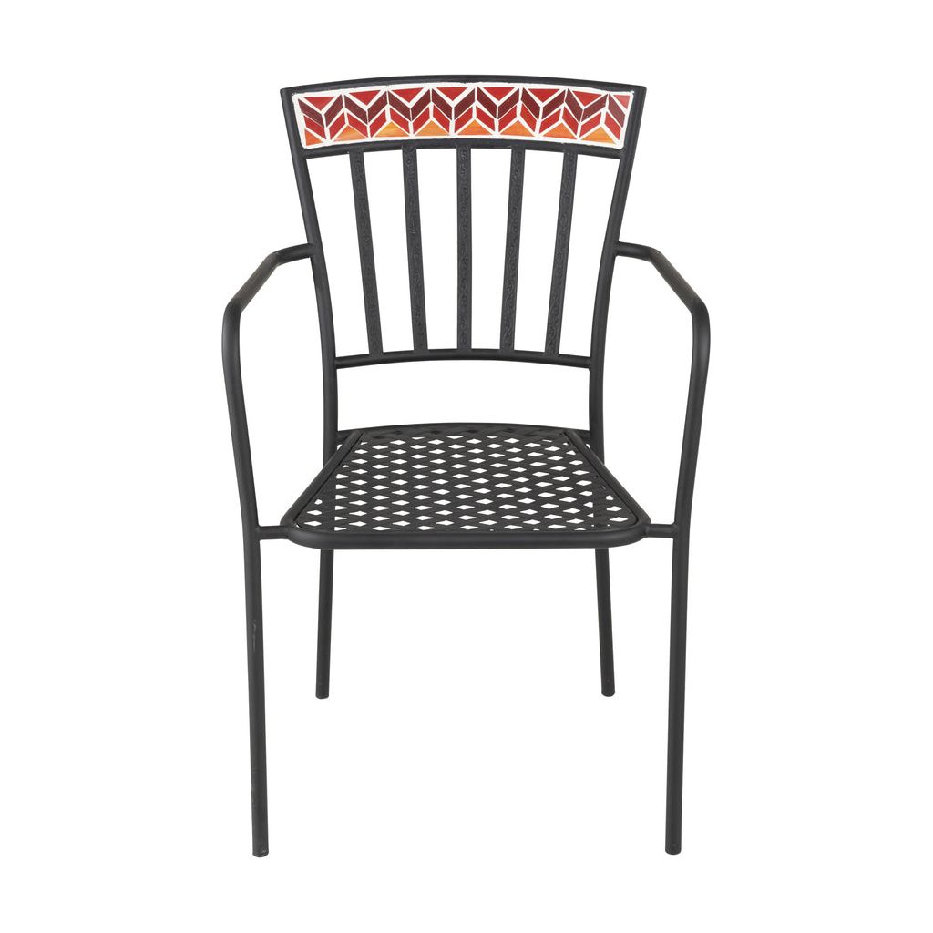 Chaise Mosaïque Verre Métal Rouge | Bylo - Designix Chaises