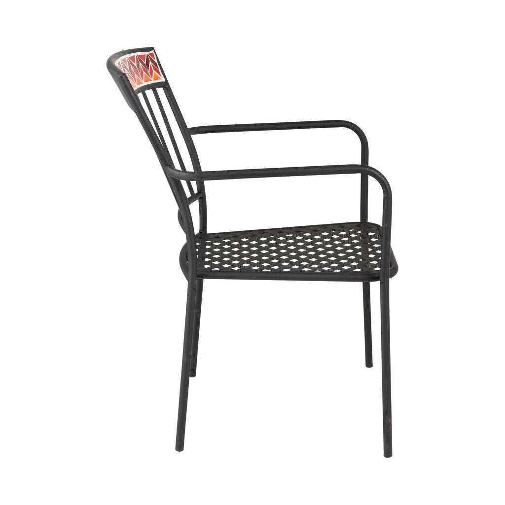 Chaise Mosaïque Verre Métal Rouge | Bylo - Designix Chaises
