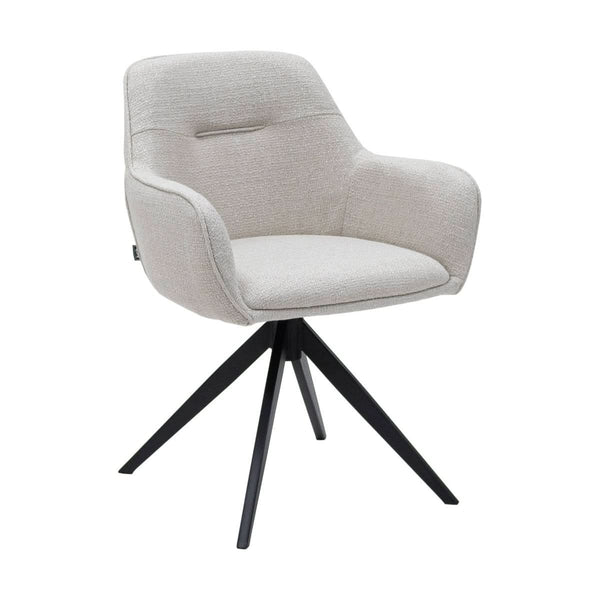 Chaise Pivotante Arne Blanc Tissu Texturé Moderne | ELIXA