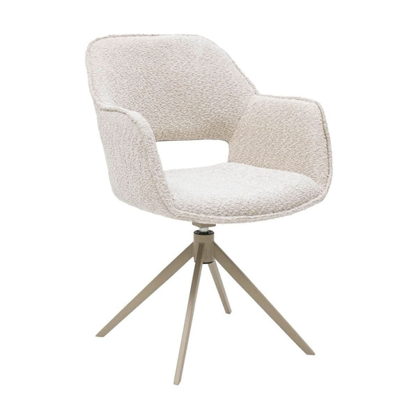 Chaise Pivotante Ergonomique Crème Avec Accoudoirs Confort Moderne | LUXA