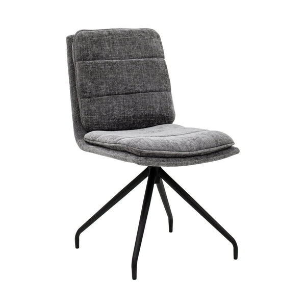 Chaise Pivotante Gris Foncé Rembourrée et Dossier Confortable | LUXA