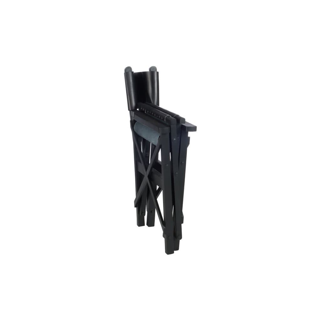 Chaise Pliante Bois Cuir Noir | Gira - Designix Chaises