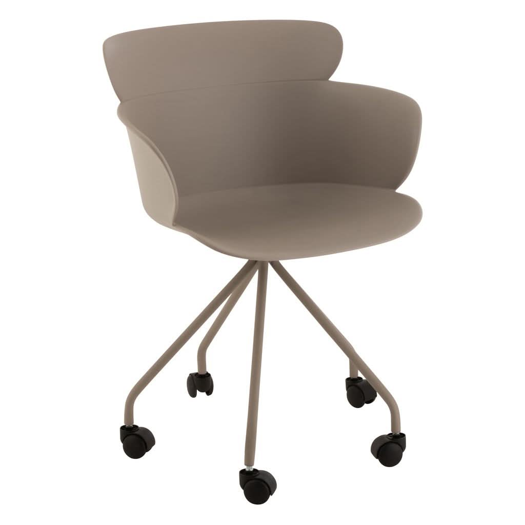 Chaise Polypropylène Avec Roues Grises | Hira - Designix Chaises