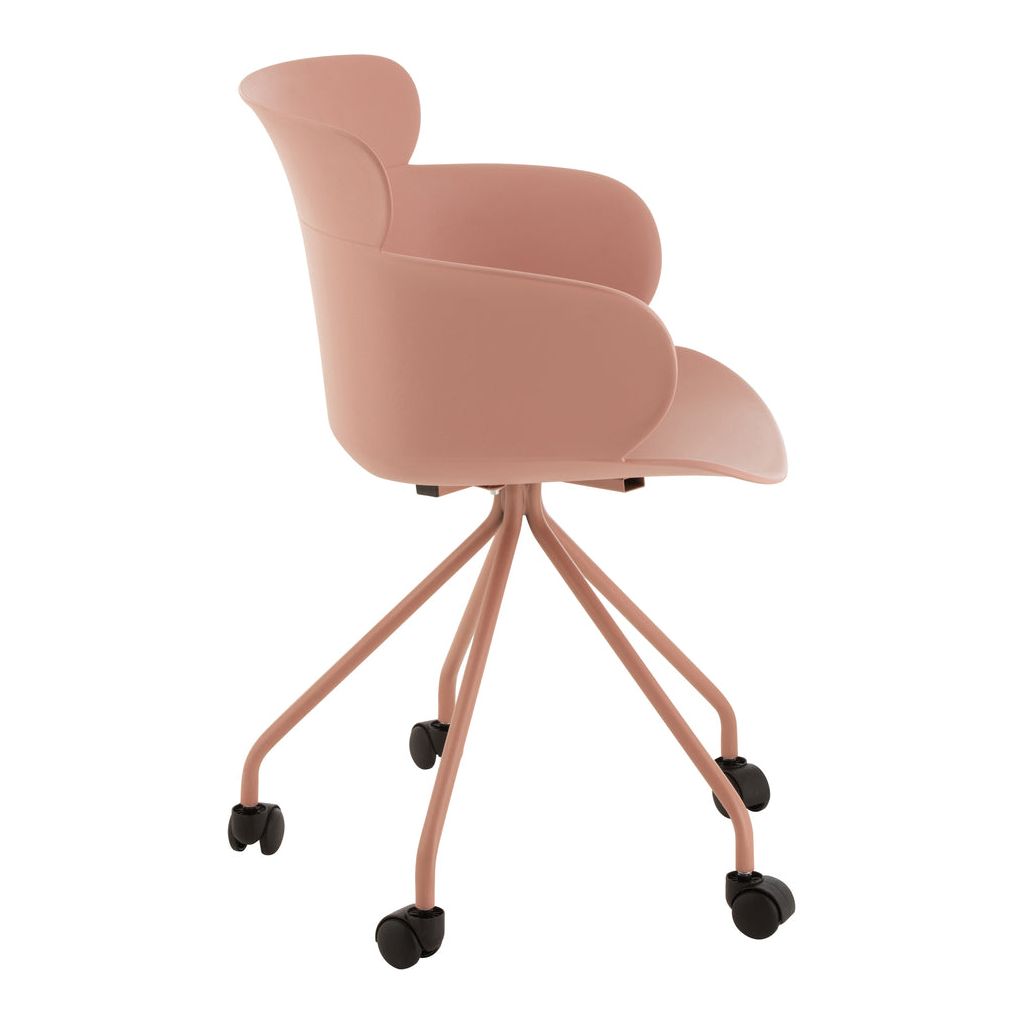 Chaise Rose Nude À Roues | Lora - Designix Chaises