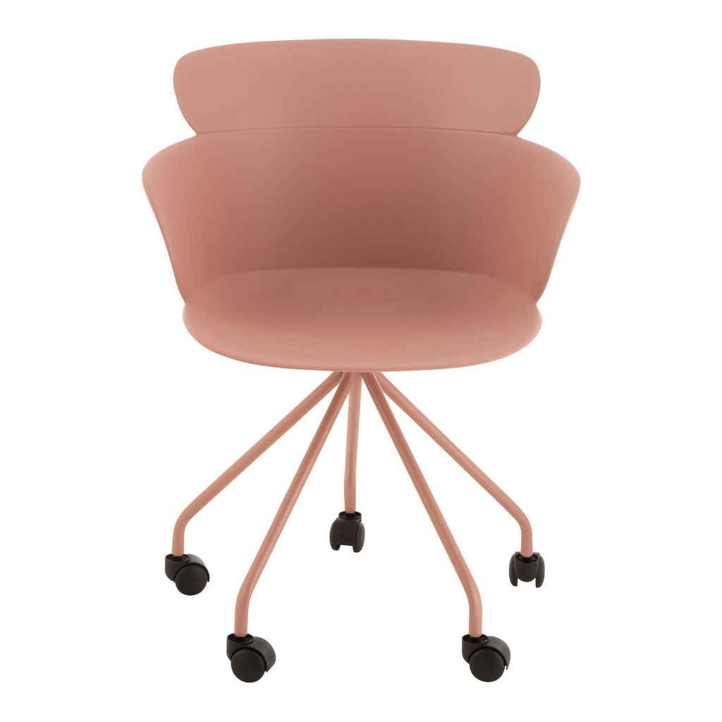 Chaise Rose Nude À Roues | Lora - Designix Chaises