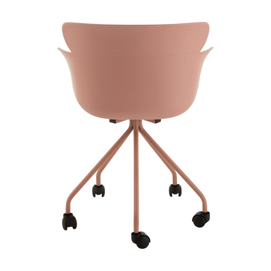Chaise Rose Nude À Roues | Lora - Designix Chaises