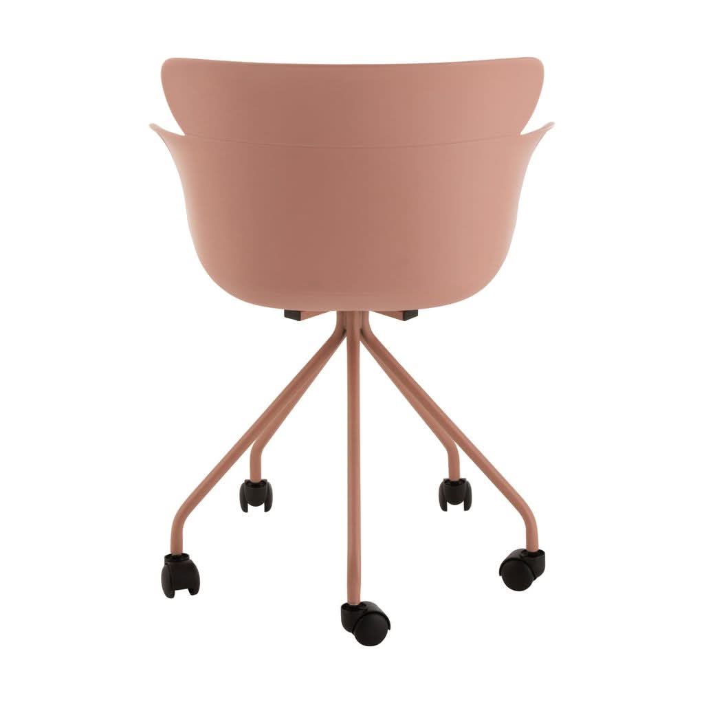 Chaise Rose Nude À Roues | Lora - Designix Chaises
