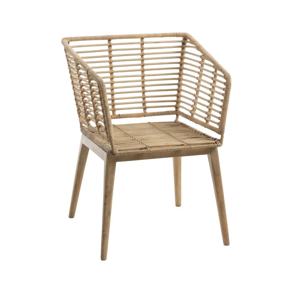 Chaise Rotin Bois Mangue Naturel | Mina - Designix Chaises