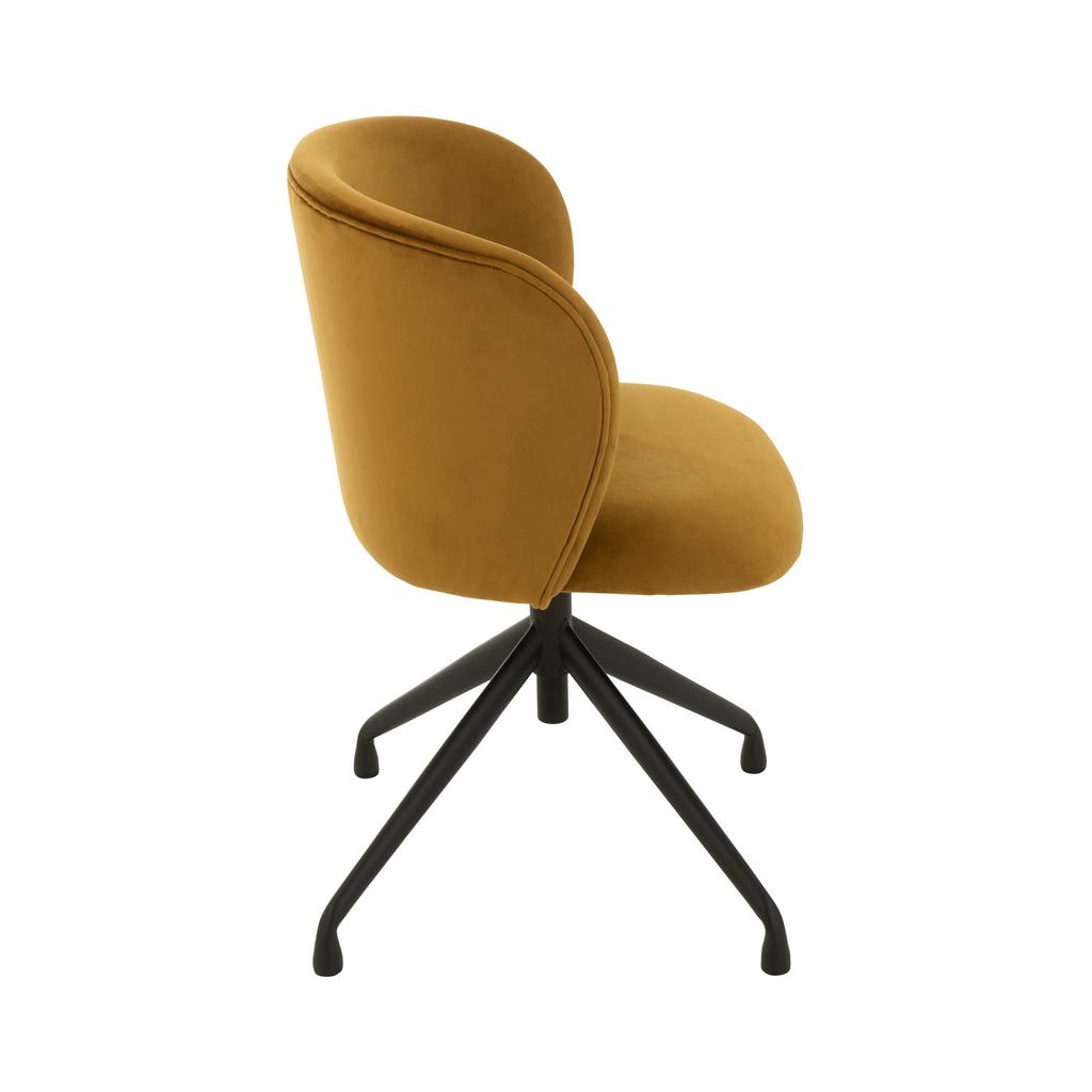 Chaise Velours Ocre Pivotante Ajustable | Zila - Designix Chaises