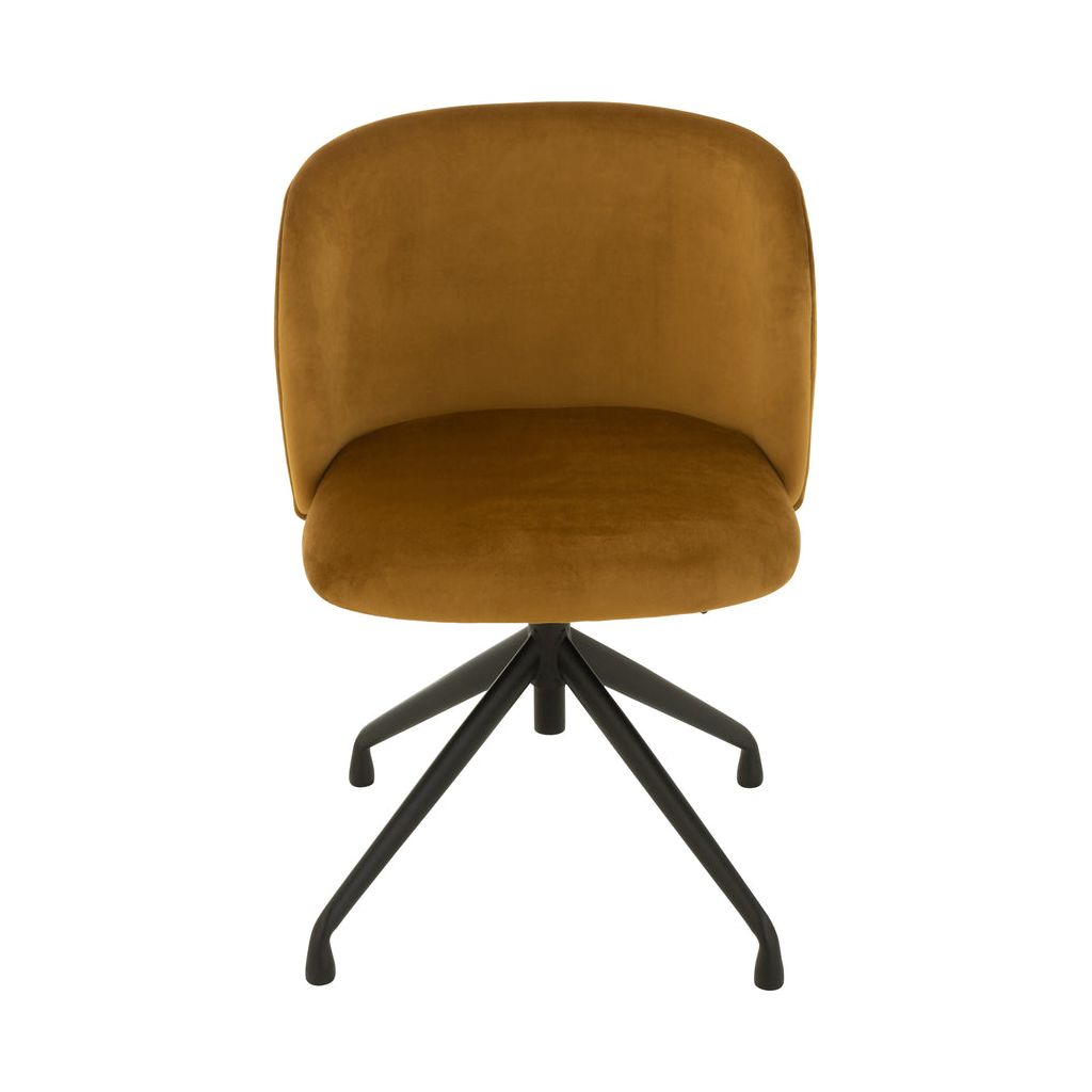 Chaise Velours Ocre Pivotante Ajustable | Zila - Designix Chaises