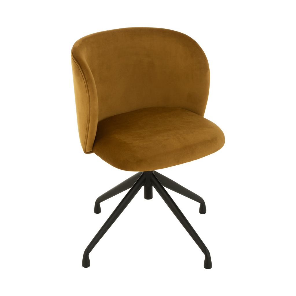 Chaise Velours Ocre Pivotante Ajustable | Zila - Designix Chaises