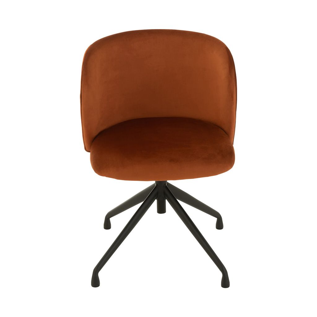 Chaise Velours Orange Inclinable | Anor - Designix Chaises