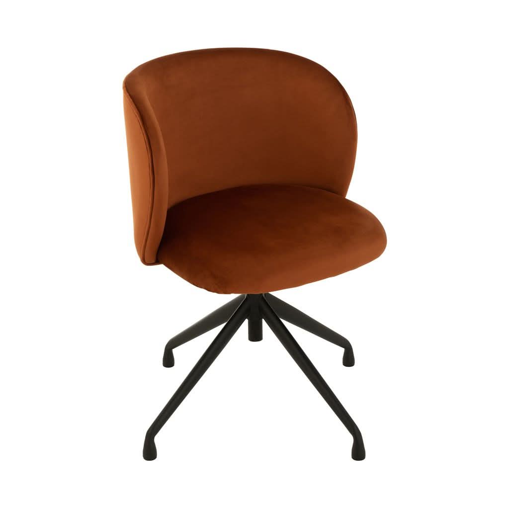 Chaise Velours Orange Inclinable | Anor - Designix Chaises