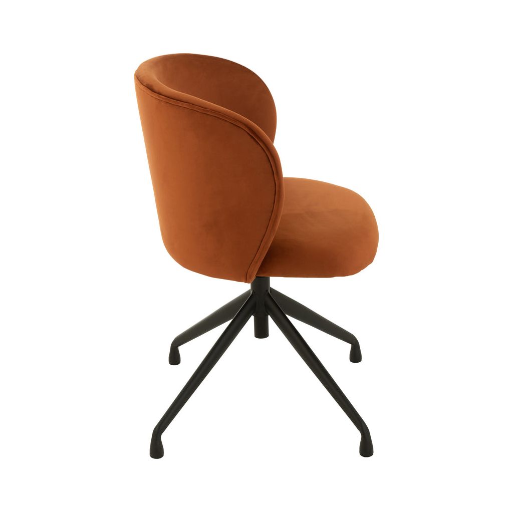 Chaise Velours Orange Inclinable | Anor - Designix Chaises