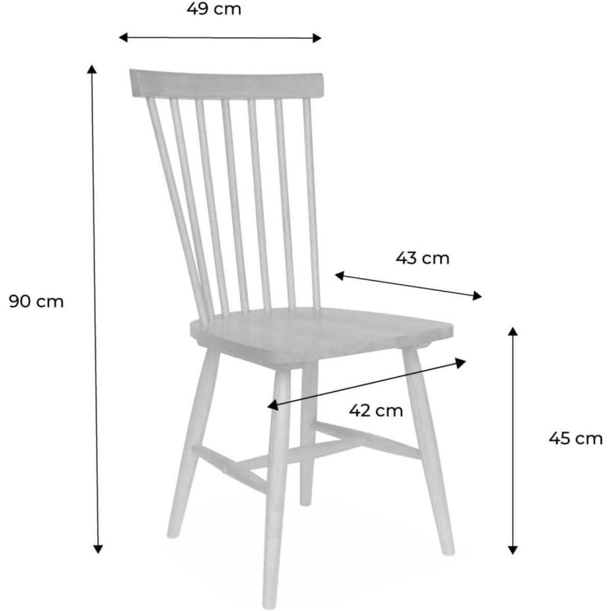 Chaises Bois Hévéa Noires | Terra - Designix Chaises
