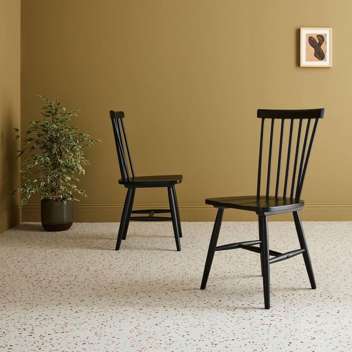 Chaises Bois Hévéa Noires | Terra - Designix Chaises
