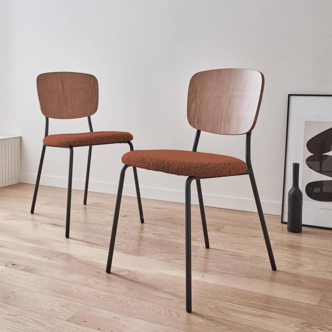 Chaises Bouclette Peuplier Noir | Sable - Designix Chaises