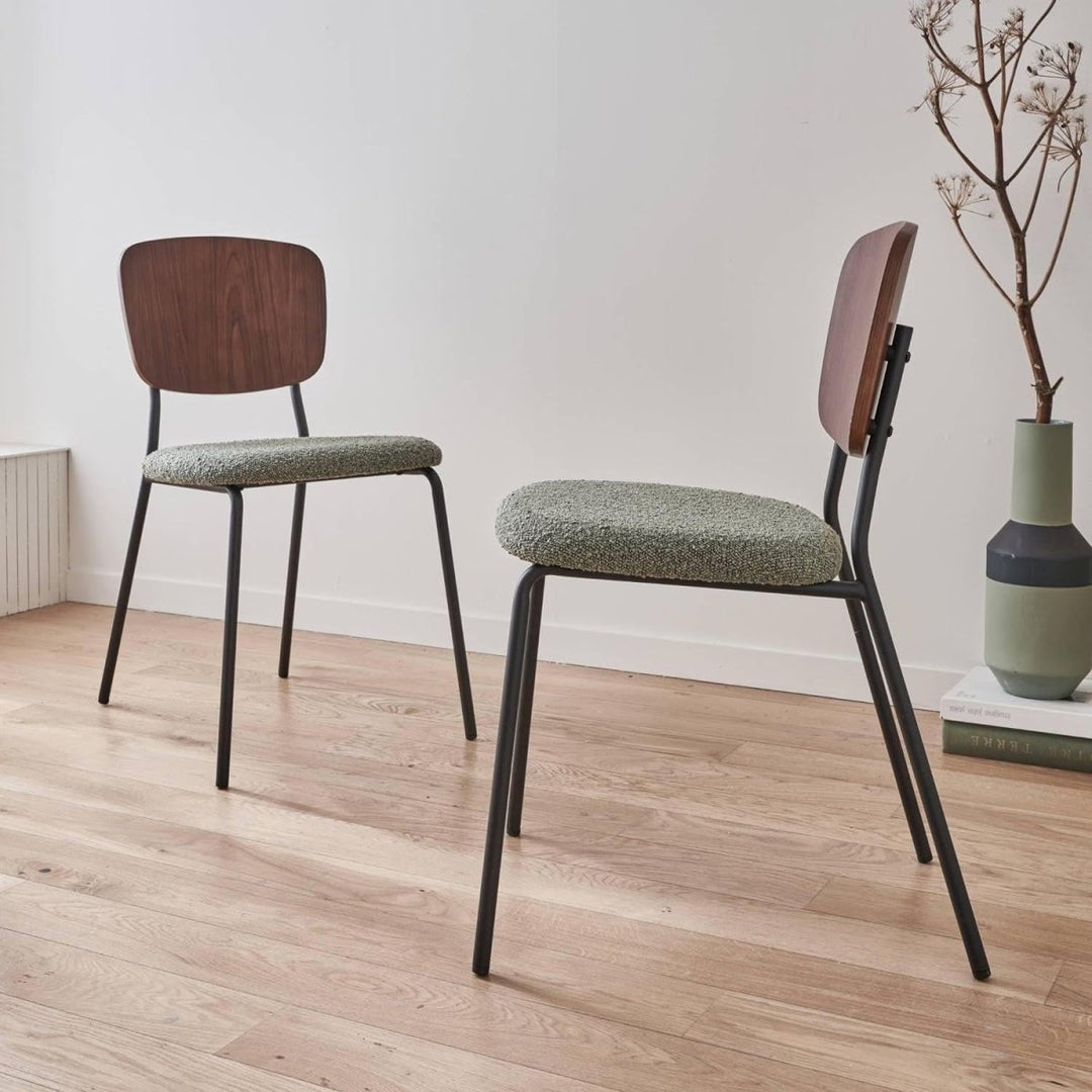 Chaises Bouclette Texturée Verte | Aube - Designix Chaises