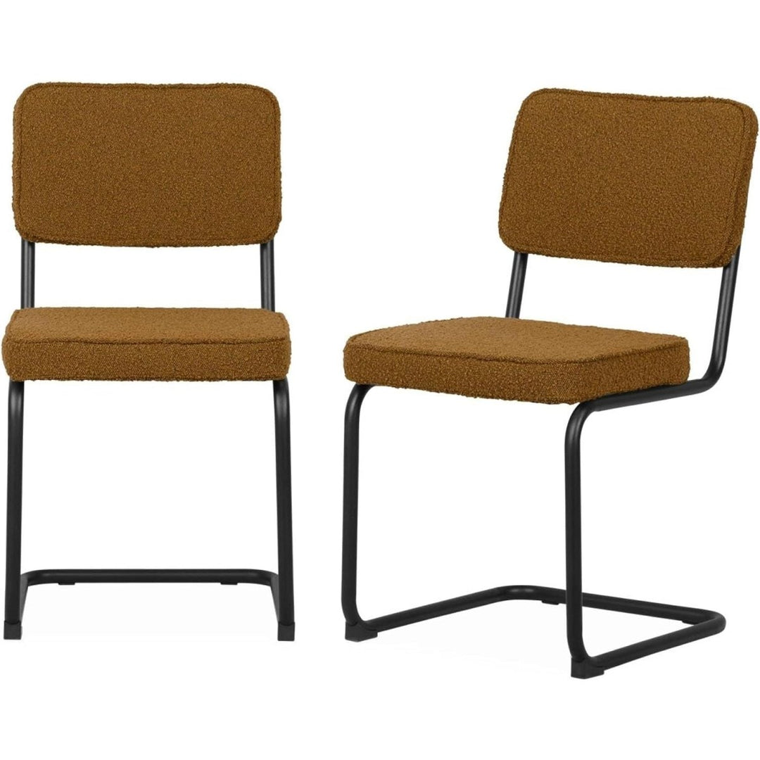 Chaises Cantilever Bouclette Ocre | Ylang - Designix Chaises