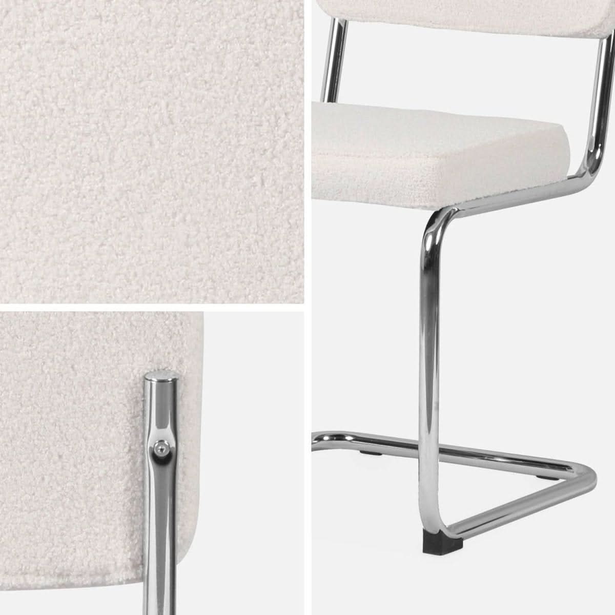 Chaises Cantilever Bouclettes Crème | Linge - Designix Chaises