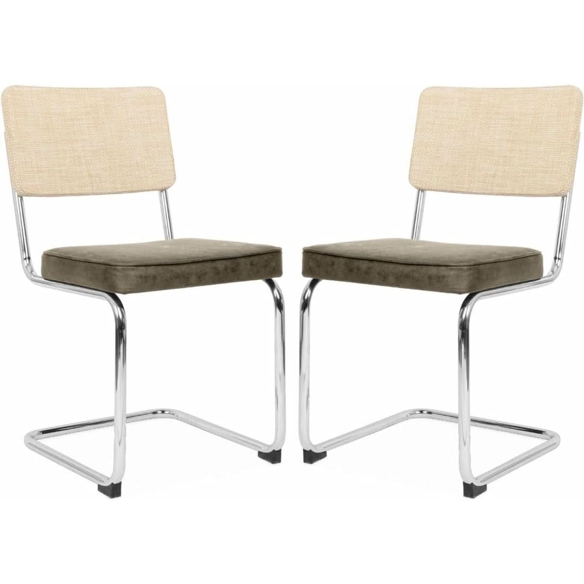 Chaises Cantilever Kaki Rétro | Kube - Designix Chaises