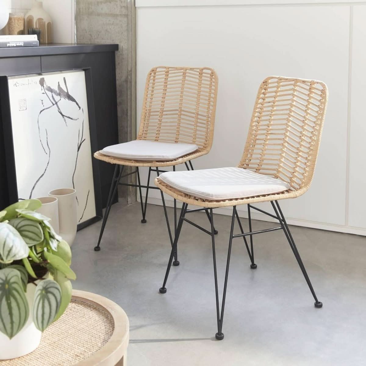 Chaises Rotin Métal Déhoussables | Fable - Designix Chaises