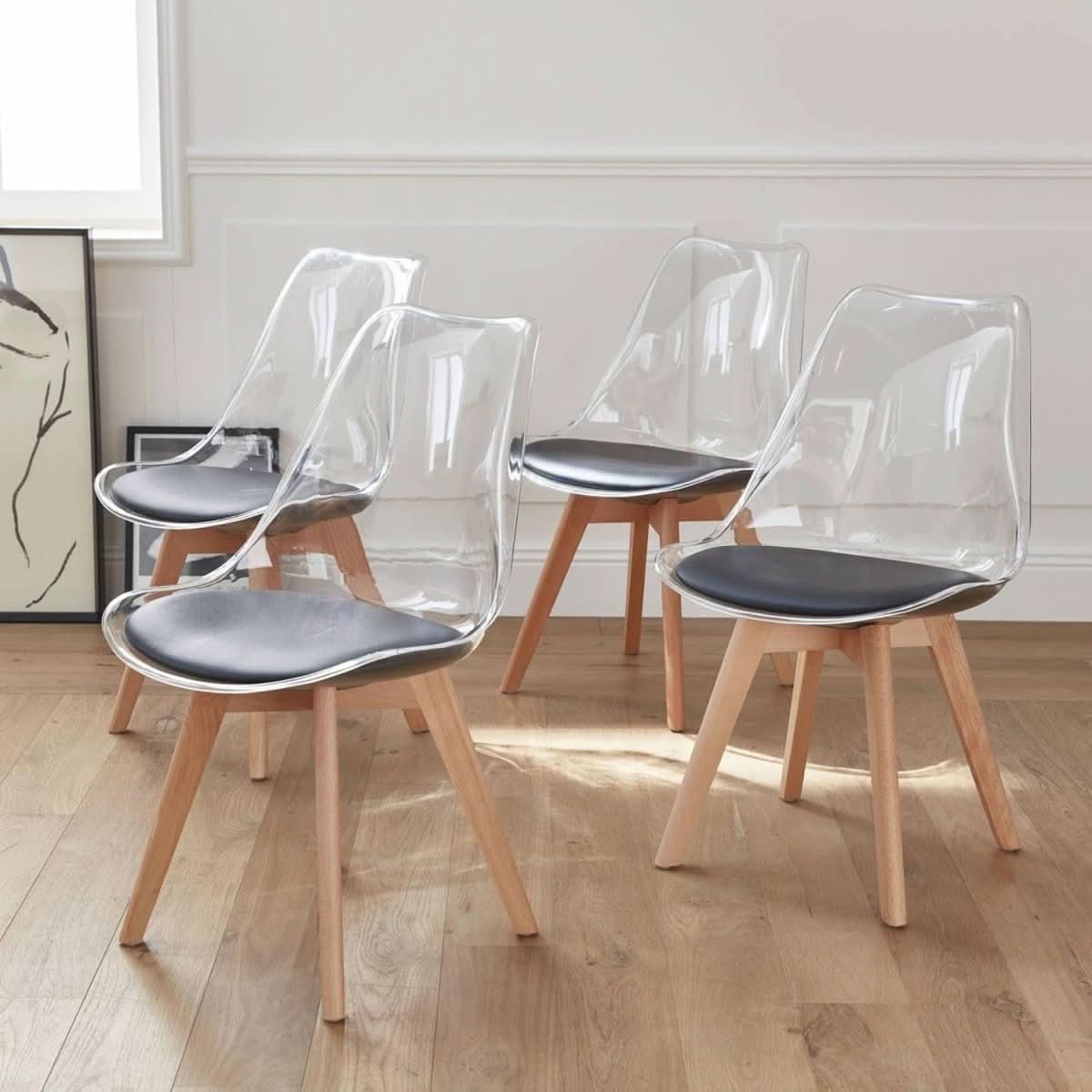 Chaises Scandinaves Coque Transparente | Joyau - Designix Chaises