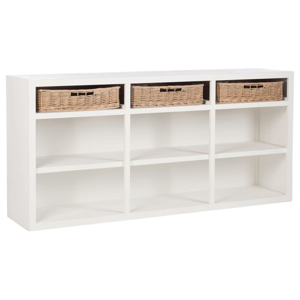 Commode Bois Blanc Avec Paniers - Designix