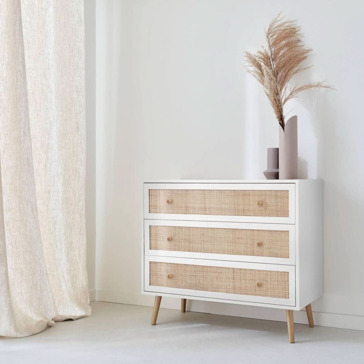 Commode Bois Blanc Cannage | Ulti - Designix Commode