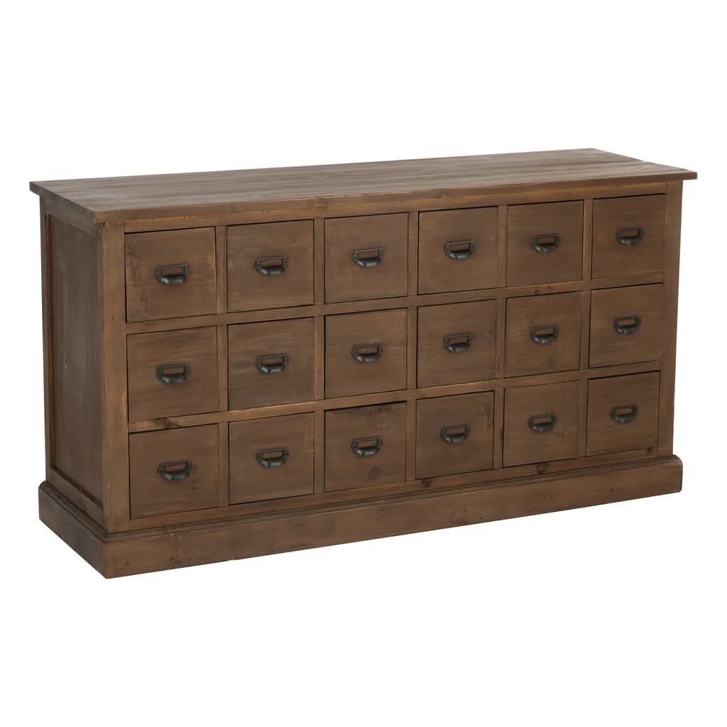 Commode Bois Marron 18 Tiroirs - Designix