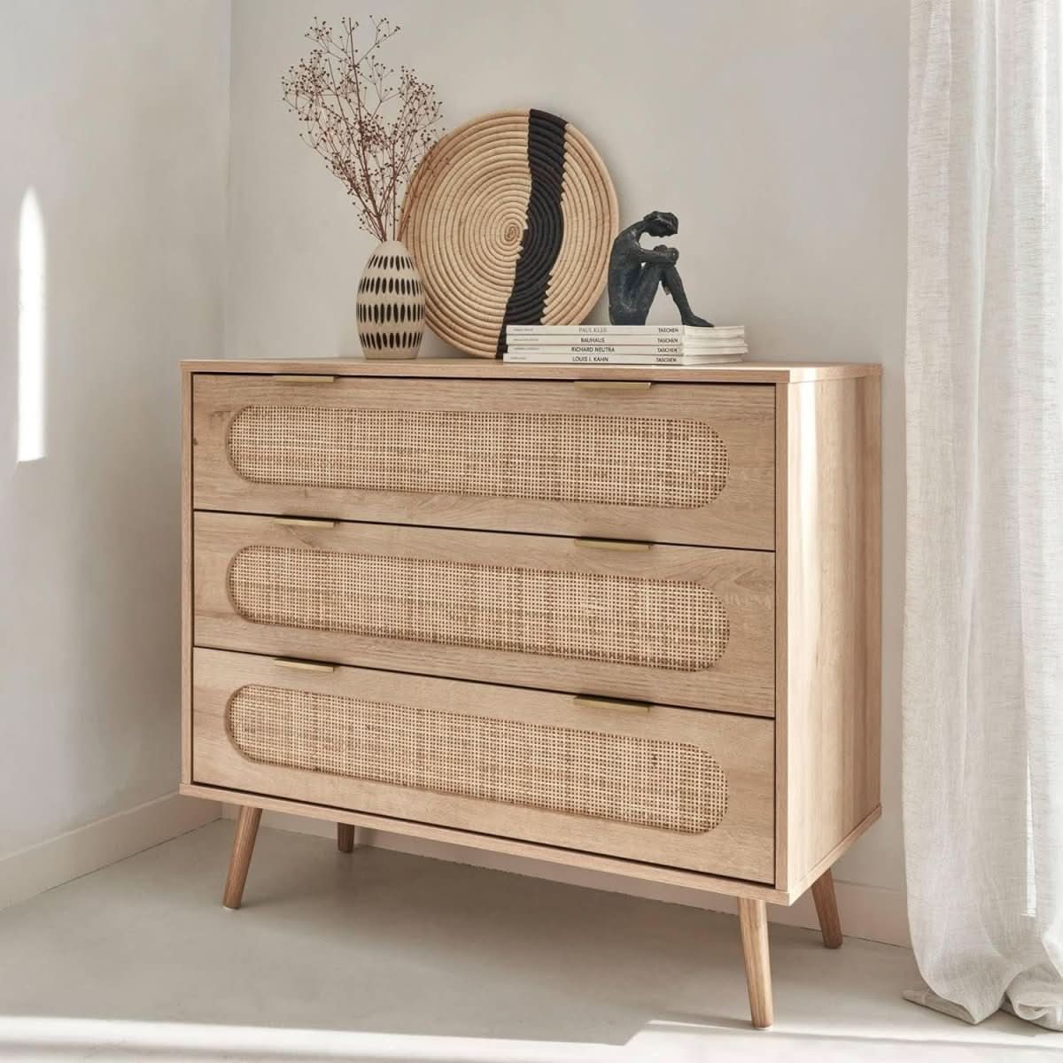Commode Cannage Pieds Compas | Yolo - Designix Commode