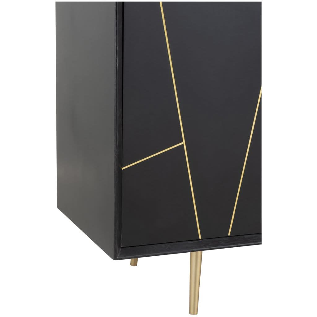Commode Élégante Noir Or - Designix