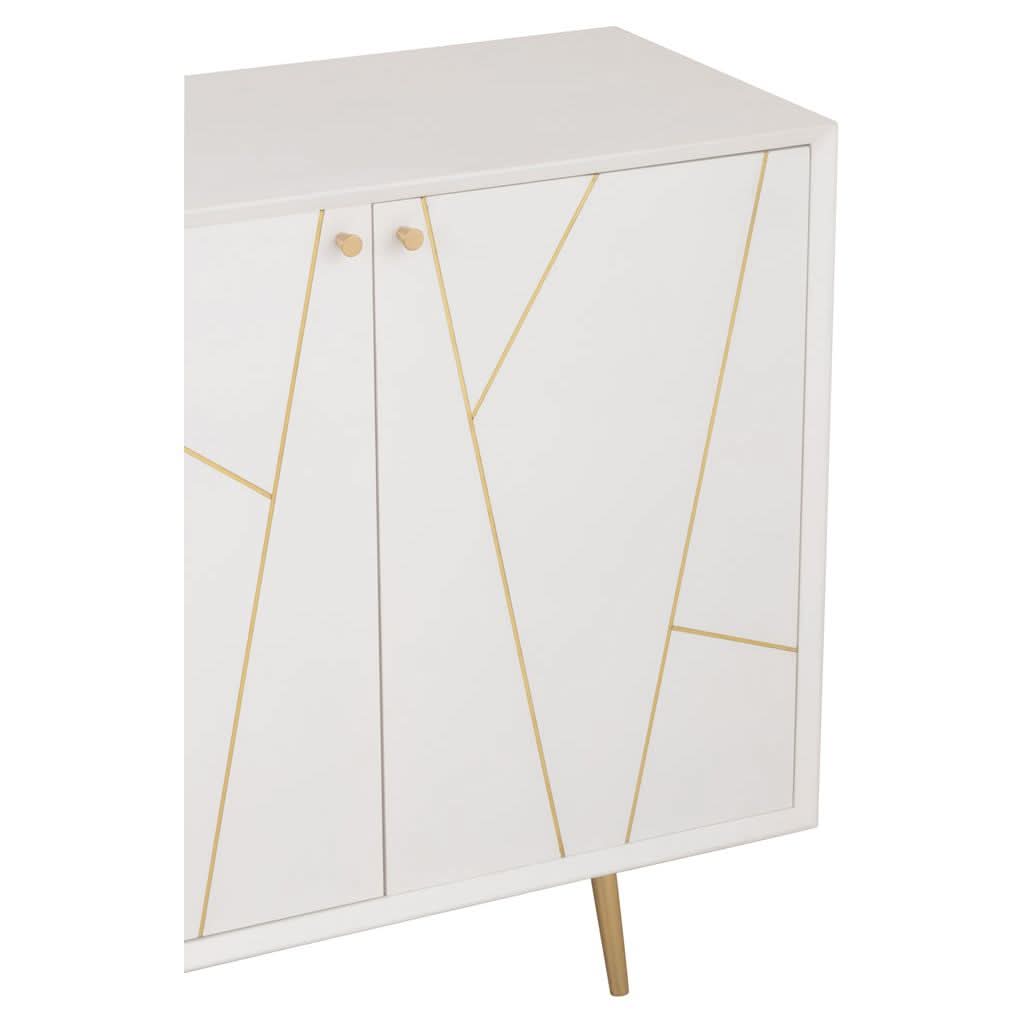 Commode Moderne Bois Métal Blanc - Designix