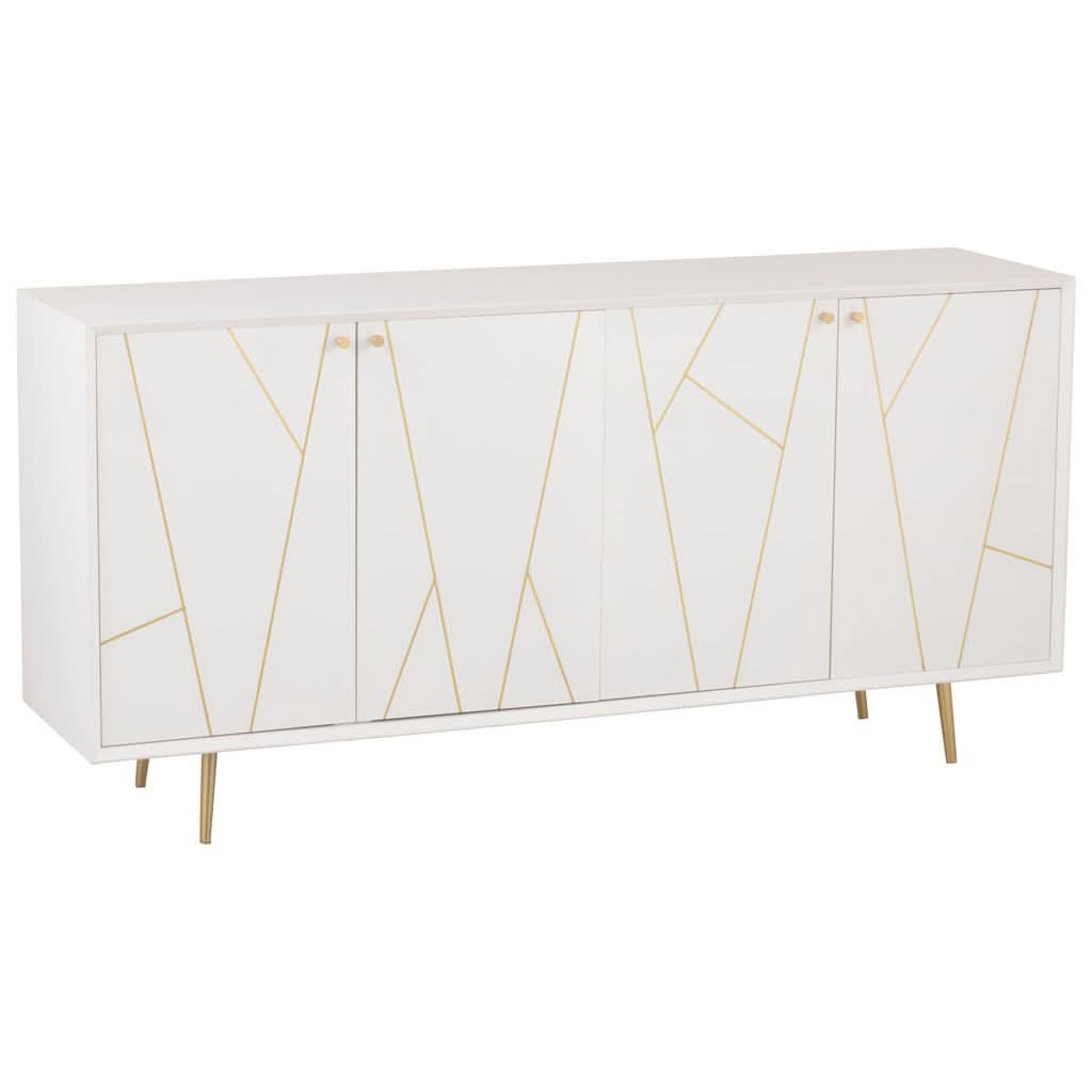 Commode Moderne Bois Métal Blanc - Designix
