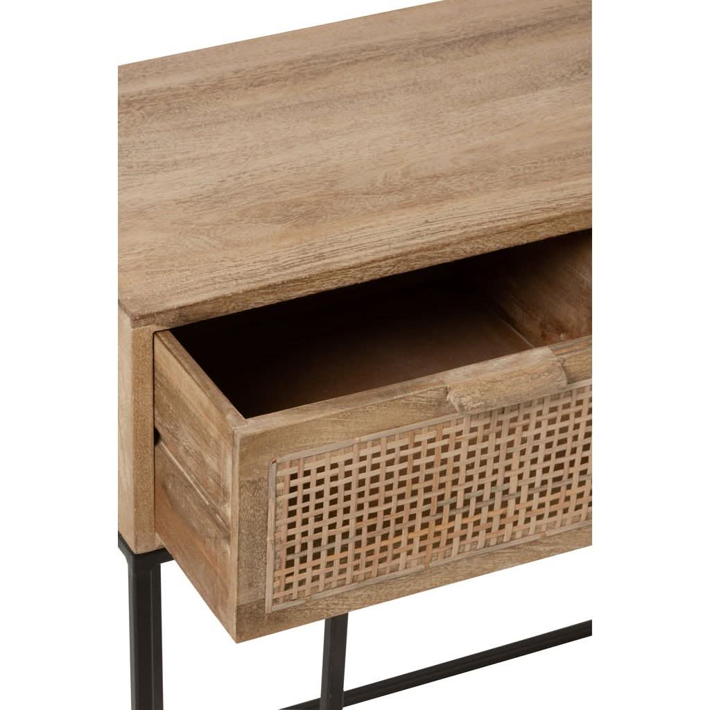 Console Bois Manguier Rotin Naturel - Designix