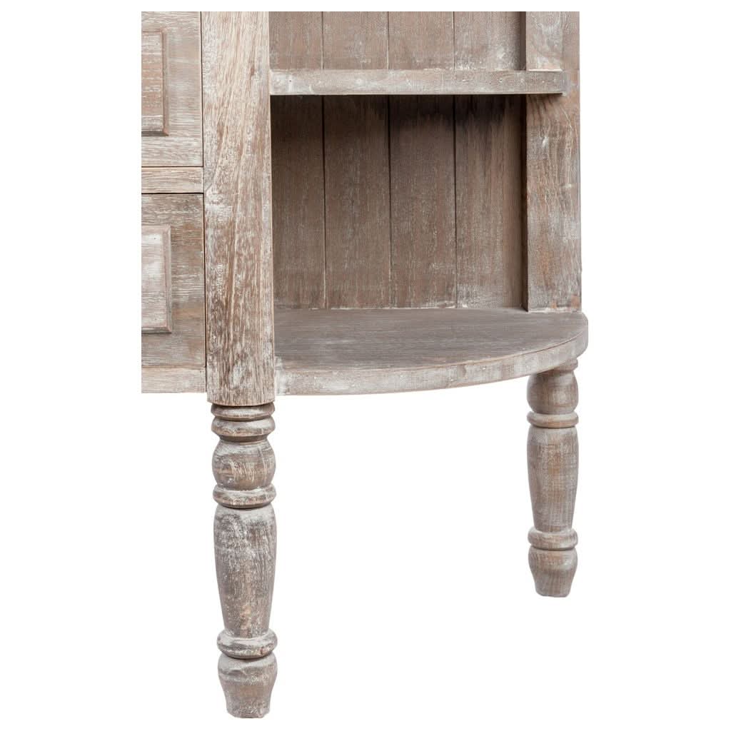 Console Bois Naturel Arrondie 3 Tiroirs - Designix