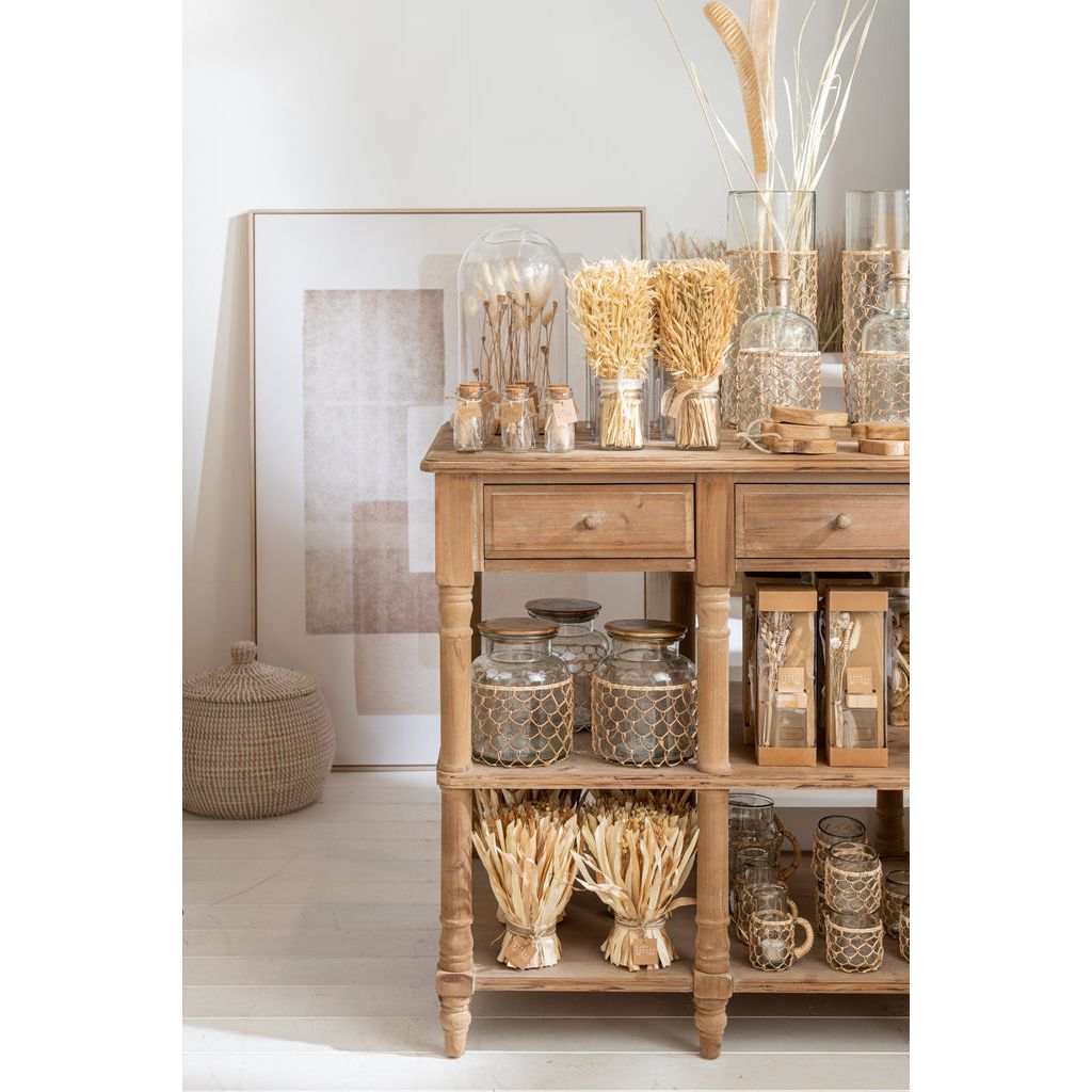 Console Bois Naturel Avec Tiroirs - Designix