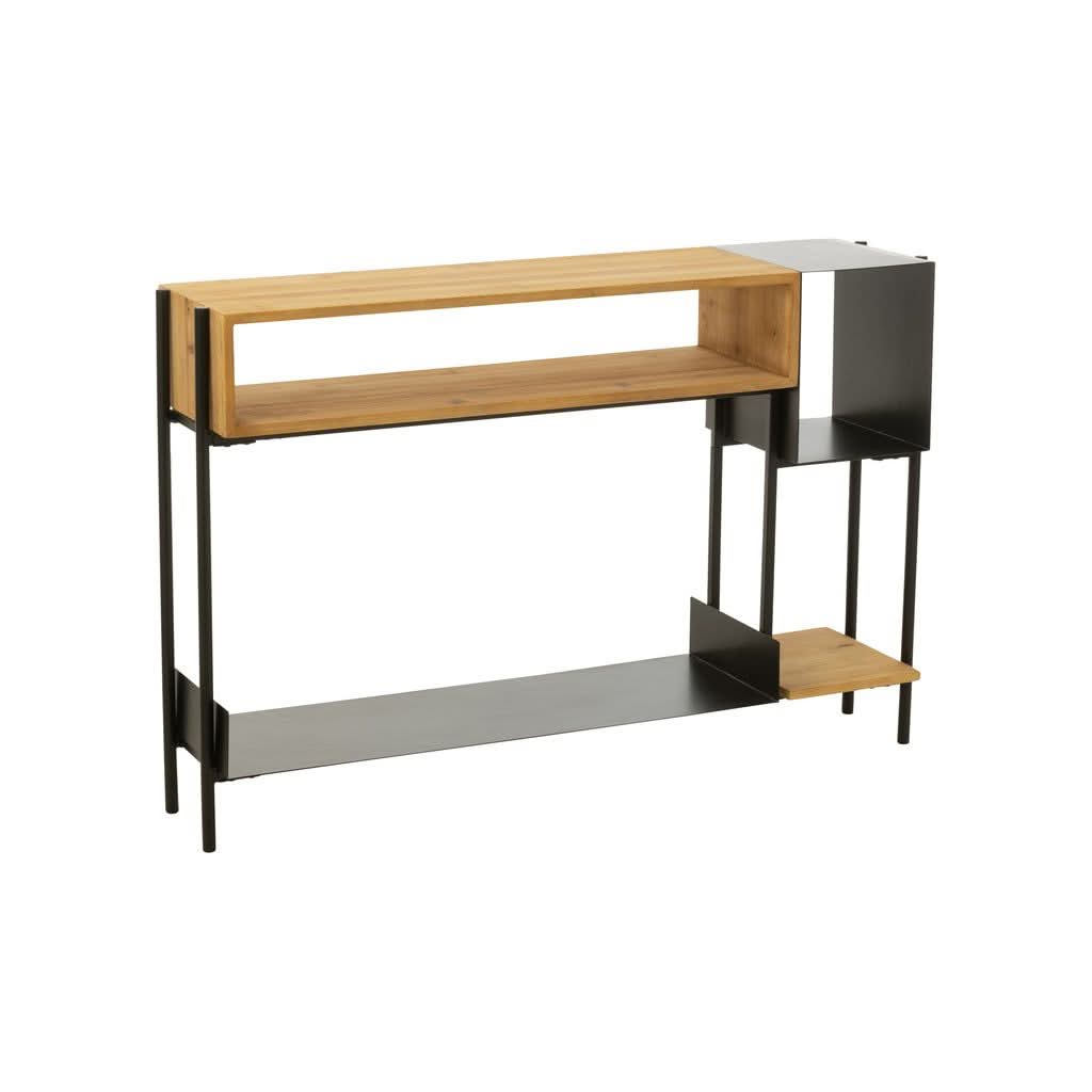Console Bois Naturel Fer Noir - Designix