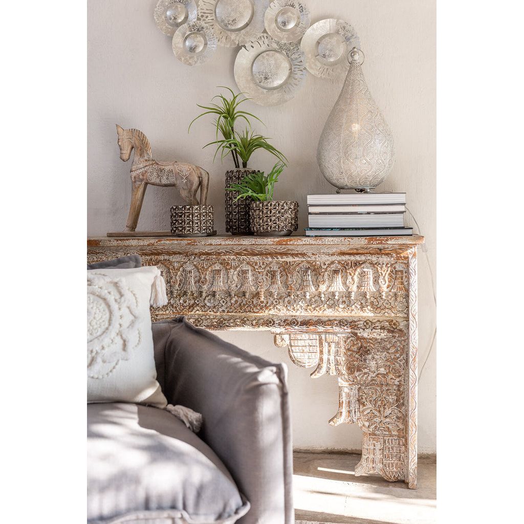 Console en Bois de Mangue Blanchi - Designix