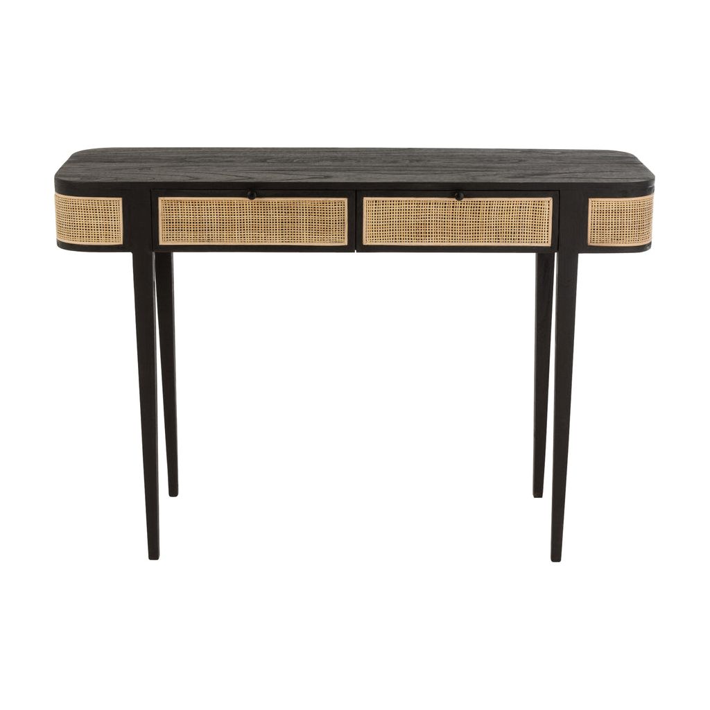Console Exotique En Rotin Noir - Designix